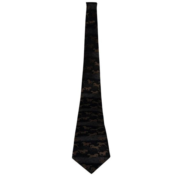 Circle S Neckwear by SIDRAN 100% Silk Tie Western Horse Print Necktie Rockabilly - Picture 2 of 5